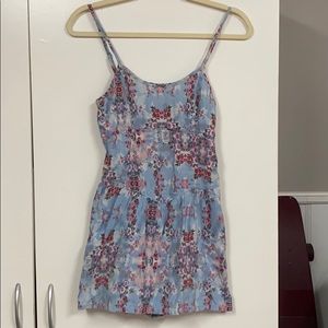 UO Pins & Needles Blue Floral Romper Dress 2